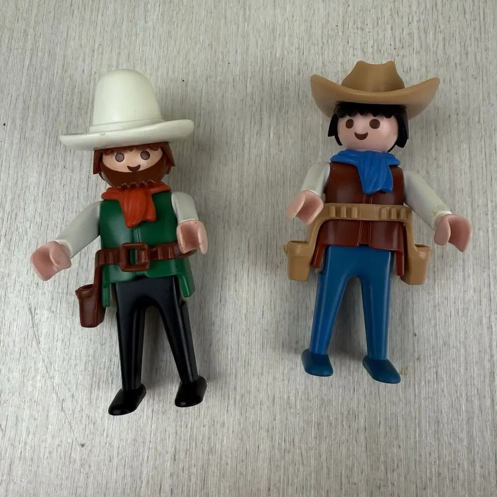Vintage Playmobil 3304 Western Cowboys Horse Parts Lot Incomplete Set Guns Horse